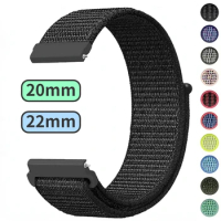22mm 20mm Nylon Loop Strap for Samsung Galaxy Watch 3/4/5/6/Gear S3 Wristband for Huawei Watch 4/GT-2-3-Pro/Amazfit GTR/GTS Belt