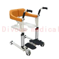 Pedaling Height Adjustment Transfer Wheelchair For Elderly Moving The Disability To Toilet Bed As Commode Chair