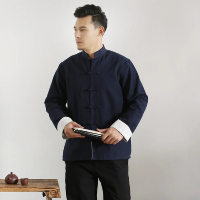 【巴黎精品】唐裝漢服上衣(舒適春秋長袖寬鬆男外套10色a1bx25)