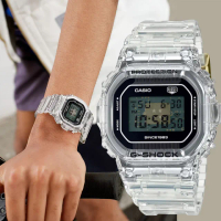 【CASIO 卡西歐】G-SHOCK 40周年透明限量版透視機芯手錶 畢業禮物(DW-5040RX-7)