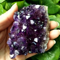 100-150 g natural amethyst cluster quartz crystal Druzy Geode stone Reiki treatment