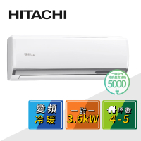 HITACHI 日立 4-5坪R32一級變頻冷暖精品一對一冷氣(RAC-36YP/RAS-36YSP)