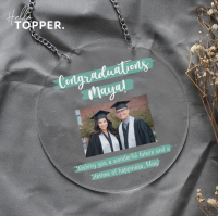 Custom Acrylic Gift Bulat 20cm / Anniversary / Graduation / Birthday