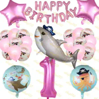 Pirate Shark Balloon Wedding Decoration Birthday Party Supplies Home Room Decor Children's Day Baby Shower Girl Or Boy Gift