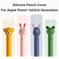 Cute Cartoon Deer/Rabbit/Bear/Frog Sleeve For Apple Pencil 1/2 Case Silicone Protective Cover Non-slip For Apple Pencil Skin