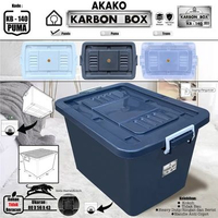 SKY - Kontainer Box Plastik Container KARBON Box PUMA AKAKO Hitam Black JUMBO BESAR RODA KB 140-tutu