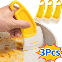 【Lstal】    Cleaning Spatula Kitchen Scraper Soft Blade Scraper Brush Dirty Pan Pot Dishes Cleaner To