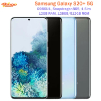 Samsung Galaxy S20+ 5G G986U1 128/512GB ROM S20 Plus Unlocked Mobile Phone Snapdragon 865 Octa Core 6.7" 64MP&amp;Dual 12MP 12GB RAM