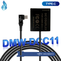 DMW DCC11 DC Coupler Type c Braided Cord TYPE-C USBC PD Right Angled BLG10 BLE9 for PANASONIC Lumix DMC GF3 GF5 GF6 GX5 GX7 GX85