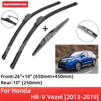 For Honda HR-V Vezel 2013-2019 Front Rear Wiper Blades Brushes Cutter Accessories J Hook 2013 2014 2015 2016 2017 2018 2019