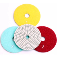ST43 Stone Wet Polishing Disc 3 Step Diamond Wet Polishing Pads 3 Inch 4 Inch Angle Grinder Resin Pads for Granite Marble 10PCS