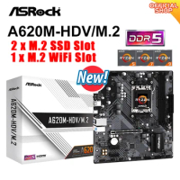 ASROCK A620M-HDV/M.2 New Motherboard Micro-ATX A620 DDR5 5600+ MHz (OC) PCIe 4.0x16 2M.2 placa mae AM5 support AMD Ryzen 5 7600