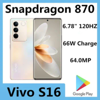 Original Vivo S16 Mobile Phone Snapdragon 870 Octa Core 6.78" AMOLED 120HZ 66W Charge 64.0MP Camera Android 13.0 Fingerprint