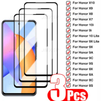 3Pcs Protective Glass For Honor 10 10X 9X Lite 10i 9i Tempered Glass For Honor 9A 9C 9S 8X 8A 8C 8S X10 X9 X8 X7 Glass Protector