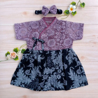 Hanbok Anak / Hanbok Batik / Hanbok Brokat warna Ungu Taro