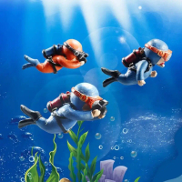 A Like  Floating Diver Aquarium Decoration Simulated Mini Diver Personality Landscaping Decoration C