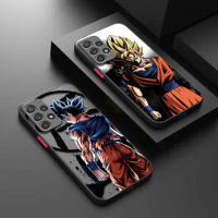 Matte Phone Case For Samsung Galaxy A54 A53 A52 A51 A14 A12 A34 A32 A72 A71 A31 A22 A21s A23 A73 A50 Anime Dragons-Balls Goku