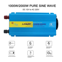 Professional Car Inverter Pure Sine Wave 2000W DC 12V/24V to AC 220V 230V Voltage Transfer Converter Charging Adapter EU Socket