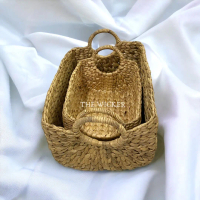 Tempat Bayi / Storage box / Tempat serbaguna / Tray Handle Rotan isi 2