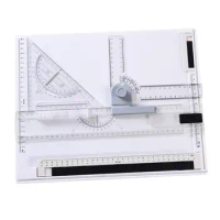 A4 Drawing Board Drafting Table Sliding Ruler Metric Drafting Table Multifunction Portable for Engineering Students Designers