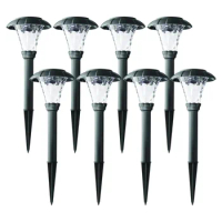 Solar Powered Black Stanford LED Pathway Light, 10 Lumens, (8 Count)