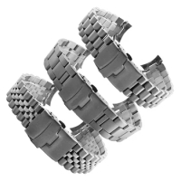 For Casio MDV-106 107 Stainless Steel Curved End strap 2784 solid metal watchband chain 22mm Men's Wrist band