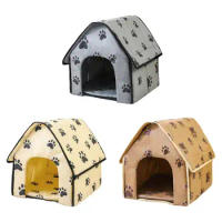Small Footprints Pet House Anti Slip Kitty Cat Bed for Cats Puppy Hideout Dog Sleeping Bed Dog House Indoor Dog Bed House Kennel