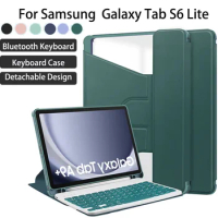 portable split Keyboard leather Case For Samsung Galaxy Tab S6 lite 10.4 inch Bluetooth Wireless Magnetic Keyboard Stand Funda