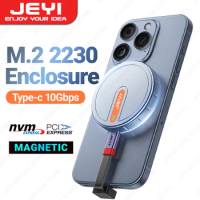 JEYI Magnetic 2230 M.2 NVMe SSD Enclosure with Magsafe for iPhone 15 Pro Max ProRes, USB 3.2 10Gbps for MacBook/iPad Pro/Laptop