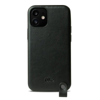 【Alto】iPhone 12 Mini Anello 360系列 5.4吋 頸掛式皮革防摔手機殼 - 渡鴉黑(附頸掛繩)