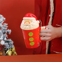 Christmas Mug 3D Christmas Coffee Mug Novelty Christmas Ceramic Mugs Christmas Birthday Gifts for Kids Teenager Women Men