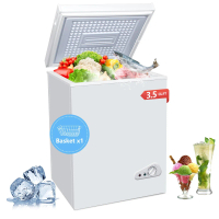 FLG-80Q 3.5 Cu.Ft Chest Removable Basket 7 Gears Adjustable Temperature Control(-18°F to-46°F), Deep