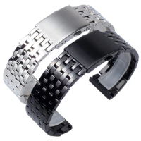 High Quality solid Strip Steel Watch Strap 22MM 24MM 26MM 28MM 30MM Suitable For diesel men's wrist Large metal watch bracelets