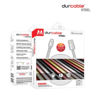 DurCable - Steel Lightning 1.5M 鋁質接頭不銹鋼線 Apple MFI認證 30年保養 黑色