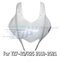 For Yamaha YZF R3 Headlight Fairings R3 2019-2021 R25 2019-2021 Head Fairing Nose Front Injection Fairing Set White