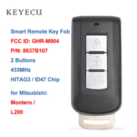 GHR-M004 GHR-M003 Smart Remote Car Key Fob Replacement 2 Buttons 433MHz 47 Chip for Mitsubishi Montero L200 2015-2020