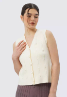 et cetera V-Neck Knit Vest OFF WHITE