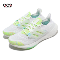 adidas 慢跑鞋 UltraBoost 22 白 綠 男鞋 緩震 針織 透氣 襪套式 運動鞋 愛迪達 GX5913