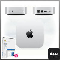 【Apple】Office 2024家用版★Mac mini M4晶片 10核心CPU 10核心GPU 16G 256G SSD