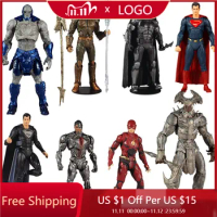 Original Mcfarlane Toys Dc Justice League Superman Darkseid Mega Steppenwolf Cyborg Batman Action Figure Collection Model Gift