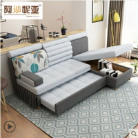 現代簡約多功能沙發床 可折疊小戶型雙人貴妃儲物兩用布藝沙發床 快速出貨