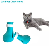 New Silicone Cat Foot Claw Shoes,Anti-Scratch Adjustable Glove Cover,Kitten Paw Protector Boot for Bathing Manicure Pet Supplies