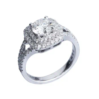 VVS Mossan Diamond Fashion 18k Gold Ring Platinum gold plated diamond ring Women's S925 Silver Mossan diamond ring