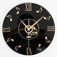 時鐘 藝術掛鐘-立體音符黑膠唱片創意壁鐘72z10【獨家進口】【米蘭精品】