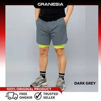 Celana Pendek Olahraga Pria Anko Active Mens Dual Layer Shorts|Celana Olahraga Lari Cowo Running Sho