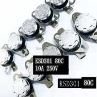 10 KSD301 80 Degrees NO Normally Open Automatic Closure Temperature switch 80C Normally Closed NC Automatic Disconnecting Switch
