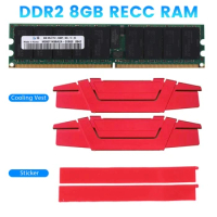 DDR2 8GB 667Mhz RECC RAM+Cooling Vest PC2 5300P 2RX4 REG ECC Server Memory RAM For Workstations