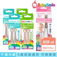 【日本BabySmile】兒童電動牙刷頭替換組2只/組x4 + 日製S-204兒童電動牙刷 粉x1(活動組合優惠賣場)