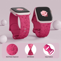 Tali Silikon, Terukir, Serasi dengan Jam Tangan Apple Siri 9, 7, SE, 6, 8, Ultra, 2, 44mm, 42mm, 41m
