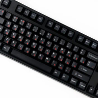128Keys Black Russian Keycaps PBT DYE-Sublimation Mechanical Keyboards Key Cap Cherry Profile For MX Switch